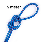 Elastisch koord 5 mm blauw met markering - aanbieding 5 meter elastisch koord EK - 5MM - BLAUW - ROOD - 5M